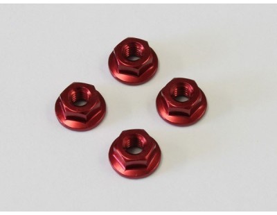 Kyosho Alu Flanged Red Nuts...